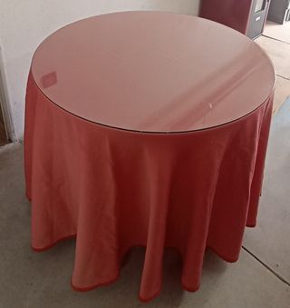 Mesa camilla 90cm con cristal y funda