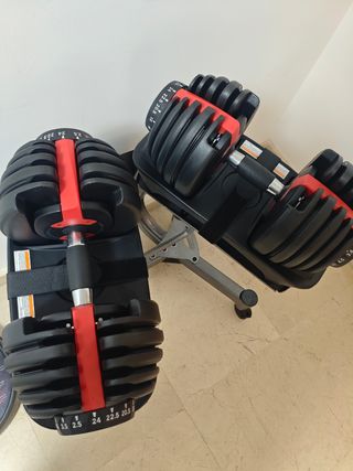 Mancuernas Ajustables 2.5-24 kg Bowflex y soporte