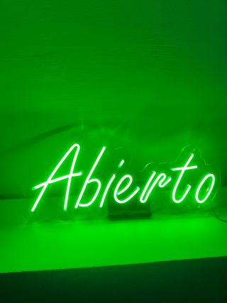 Cartel Neón LED Abierto para Negocio