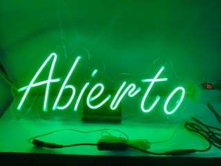 Cartel Neón LED Abierto para Negocio