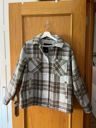 Chaqueta Hollister Cuadros Azul Talla XS