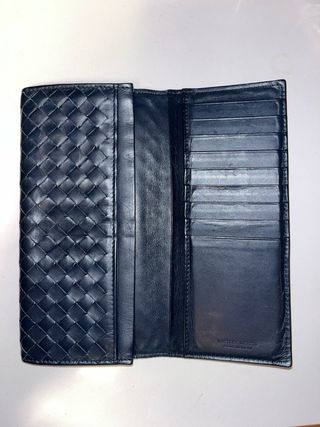 Cartera Bottega Veneta Azul Plegable
