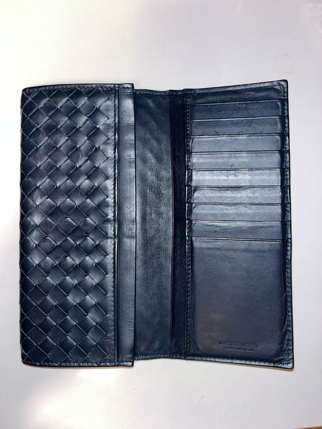 Cartera Bottega Veneta Azul Plegable