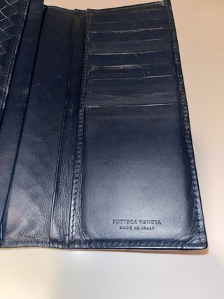 Cartera Bottega Veneta Azul Plegable