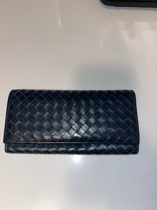 Cartera Bottega Veneta Azul Plegable