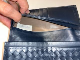 Cartera Bottega Veneta Azul Plegable