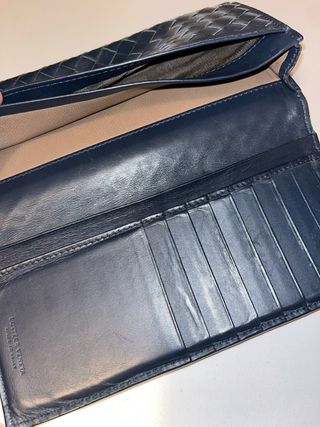 Cartera Bottega Veneta Azul Plegable