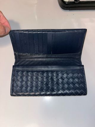 Cartera Bottega Veneta Azul Plegable