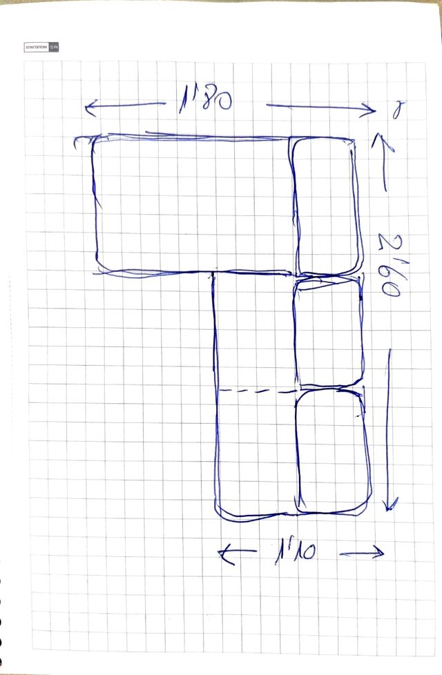 Sofá Cheslong con arcón extensible - Beige y Blanc