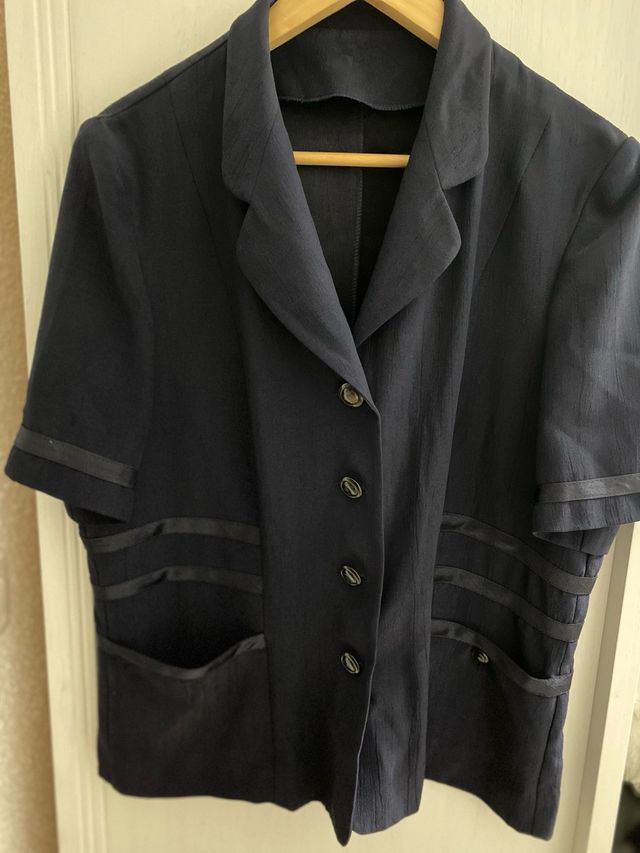 Blazer azul de manga corta