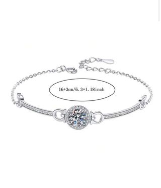 Braccialetto Argento 925 Moissanite 1 Carato