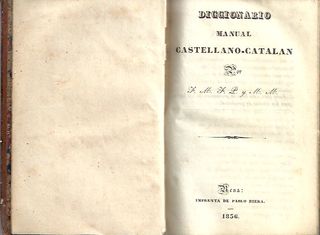 DICCIONARIO CATALAN - CASTELLANO 1836