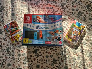 Nintendo Switch + Mario vs Donkey Kong y Crash