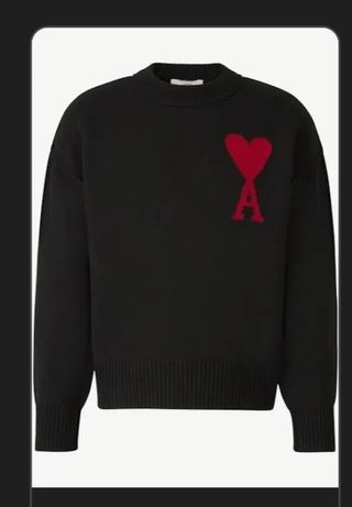 Jersey Ami Paris Negro Corazón Rojo