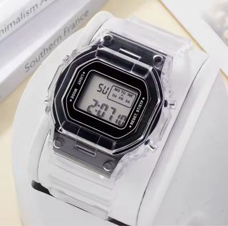 Reloj Digital Transparente y Negro