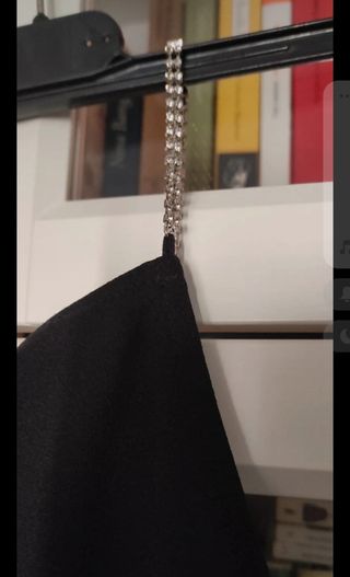 Vestido H&M negro tirantes cristales Talla M