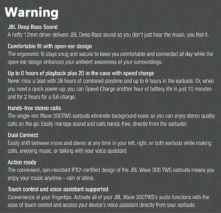 JBL Wave 300 TWS Auricolari Bluetooth