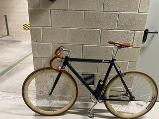 Bicicleta Fixie Verde Cuero