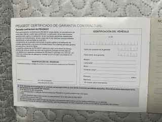 PEUGEOT Cuaderno de Servicio Ref. ES 23CPE0050A 