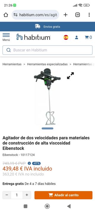 Mezclador de mortero profesional marca Eibenstock