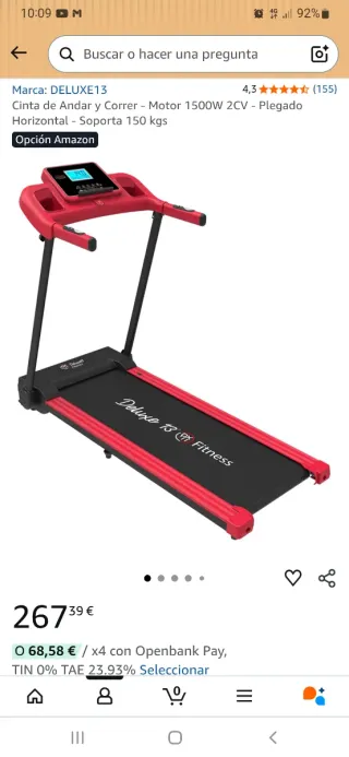 Cinta de correr PX Fitness Deluxe