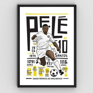 Cuadro Pelé 13x18