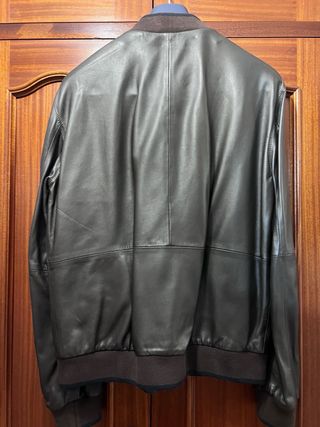 Chaqueta de cuero marrón Faconnable para hombre