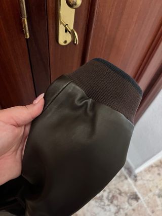 Chaqueta de cuero marrón Faconnable para hombre