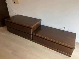 Mueble TV nogal moderno con dos baldas