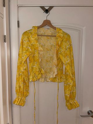 Blusa Zara Volantes Amarillo