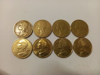 8 Monedas 10 Céntimos Francia