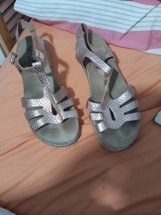 Sandalias Yokoko Piel Talla 36 Plata