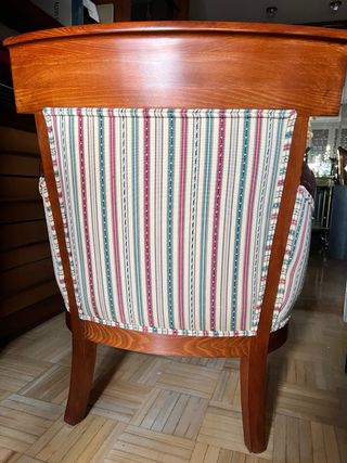 Sillón vintage madera y tela