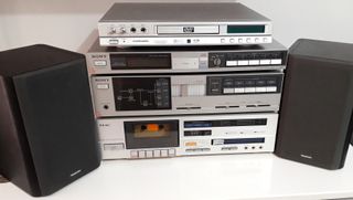 Equipo Hi-Fi Sony y Teac Plata/Negro