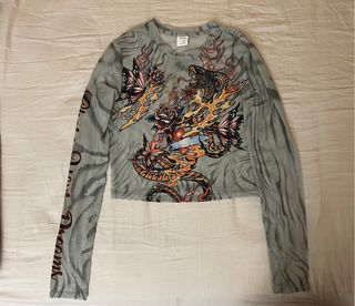 Camiseta Malla Transparente Diseño Serpiente 