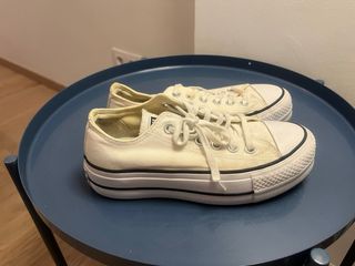 Converse plataforma bajos blancos