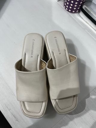 Zapatos Stradivarius plataforma beige talla 38