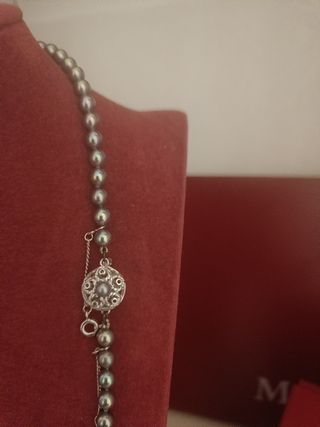 Collar Majorica Perlas Grises y 