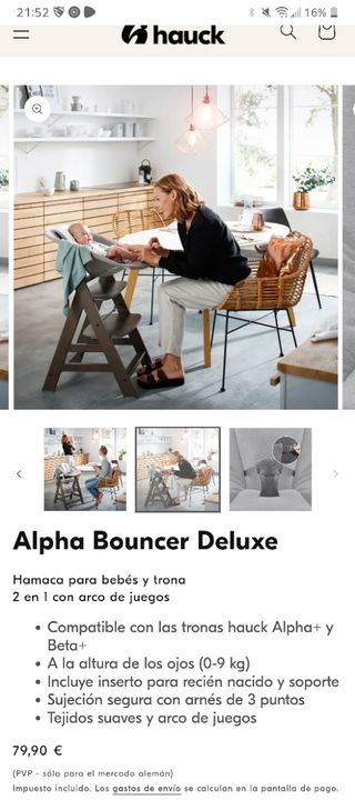 Hamaca Hauck Alpha Bouncer Deluxe