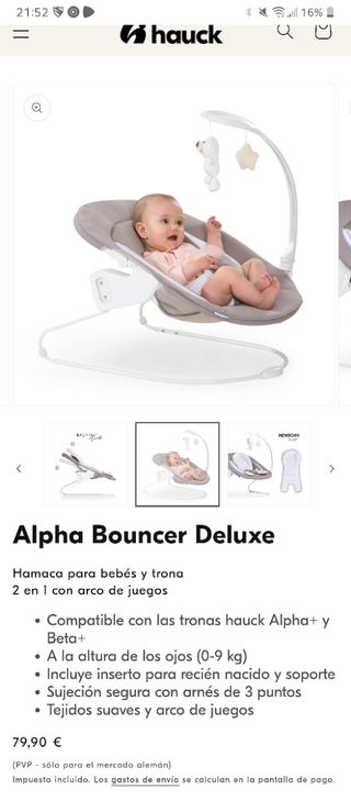 Hamaca Hauck Alpha Bouncer Deluxe