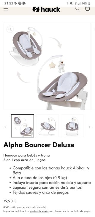 Hamaca Hauck Alpha Bouncer Deluxe