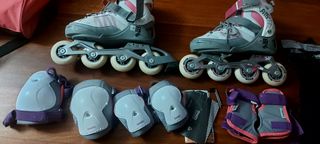 Patines en línea Oxelo talla junior + protecciones