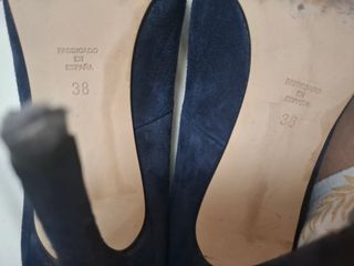 Zapatos de tacón azul para mujer