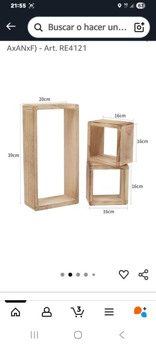 Estanterías Cubo Madera Set 3