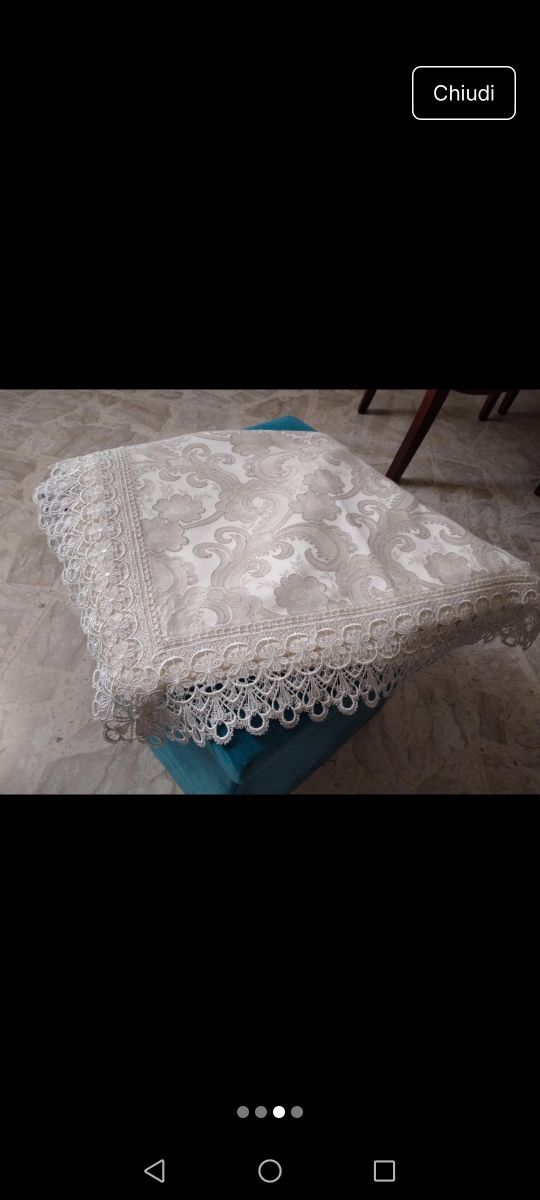 Mantovana, tovaglia e runner in tessuto panna