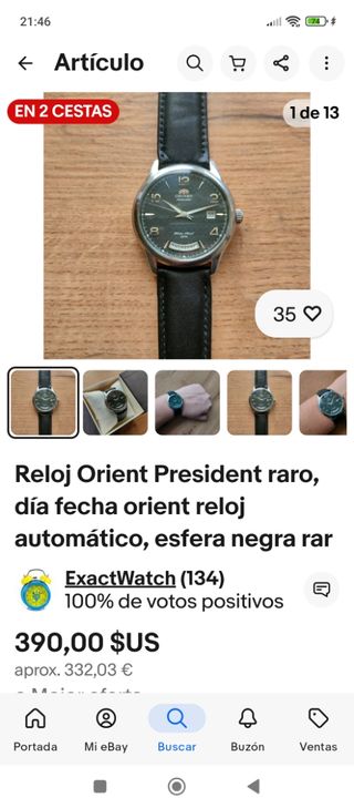 Reloj Orient Automático ,modelo president 