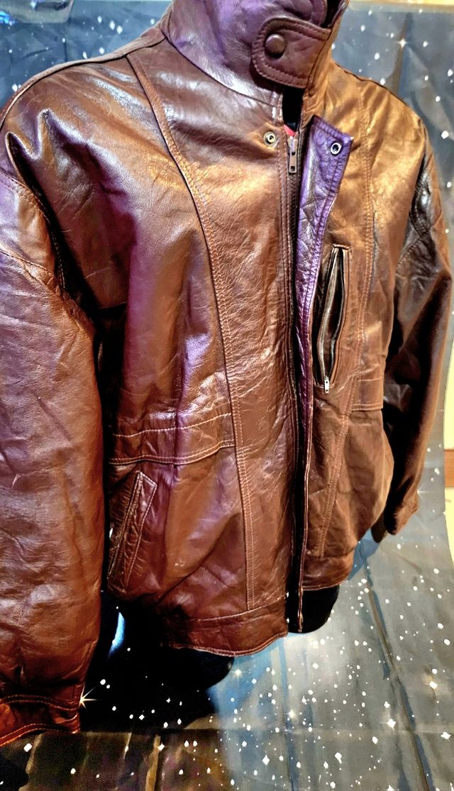 Giacca Pelle Vintage Marrone XL