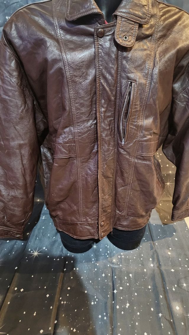 Giacca Pelle Vintage Marrone XL