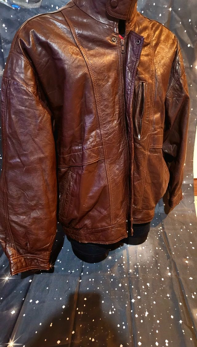 Giacca Pelle Vintage Marrone XL