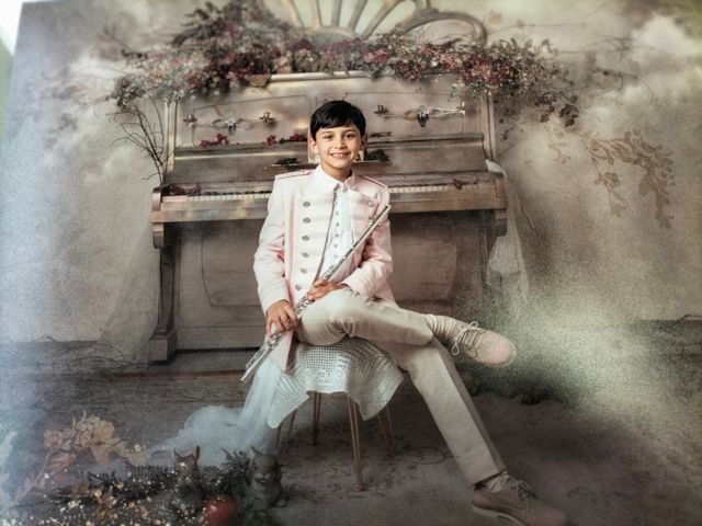 Traje comunión niño rosa cuello mao+blusa+pantalón